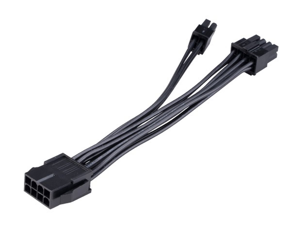 AKASA redukcia, napájacie, 8-pin 8+4pin, 15cm, čierna AK-CBPW22-15