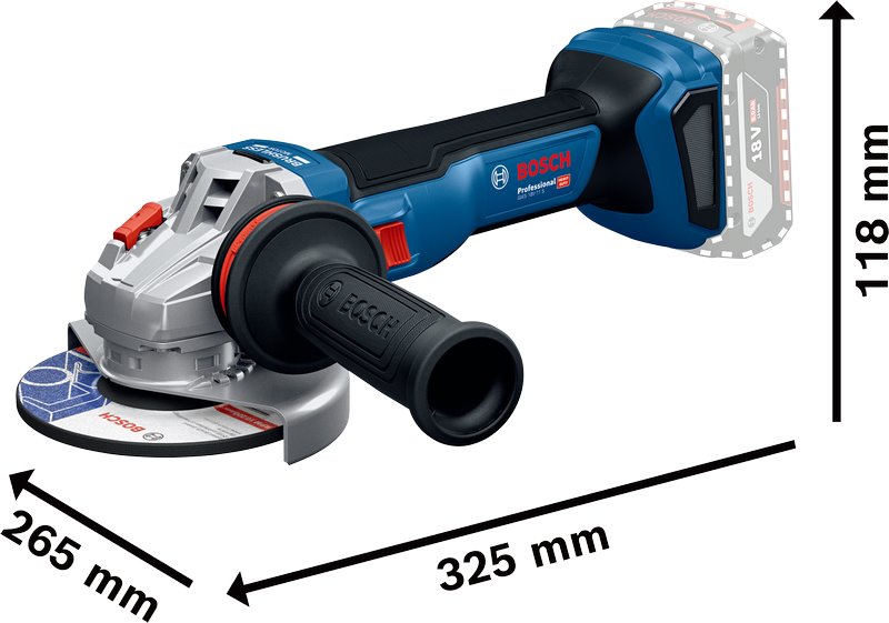 Akumulátorová uhlová brúska BOSCH GWS 18V-11 S + L-BOXX (0.601.9N4.001)