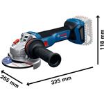 Akumulátorová uhlová brúska BOSCH GWS 18V-11 S vrátane akumulátora + L-BOXX (0.601.9N4.002)