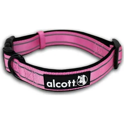 Alcott reflexní obojek pro psy, Adventure, růžový, velikost S
