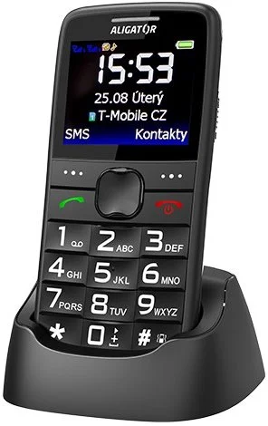 Aligátor A675 Senior čierny + stolná nabíjačka A675BK