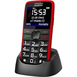 Aligator A675 Senior red + stolová nabíjačka - PREDANÉ