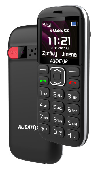 ALIGATOR A720 4G Senior černý + stolní nabíječka