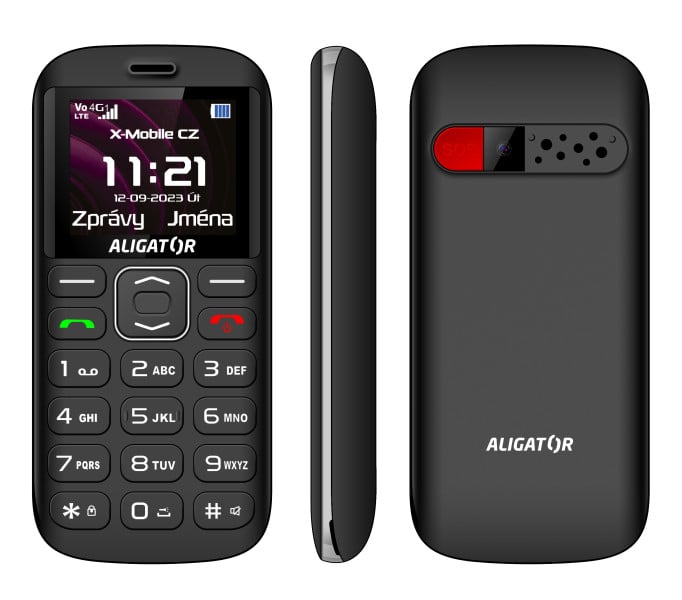 ALIGATOR A720 4G Senior čierny + stolová nabíjačka