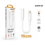Aligator adaptér Lightning / 3,5 mm Jack, biely