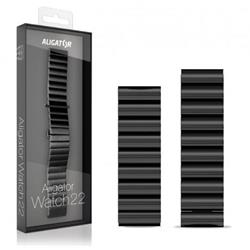 Aligátor kovový remienok 22mm, čierny 22AW0009