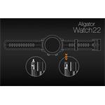 Aligátor kovový remienok 22mm, strieborný 22AW0008