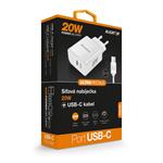 ALIGATOR PD 20W rýchlonabíjačka USB-C, kábel USB-C/USB-C, biela