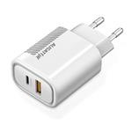 Aligator PD 20W rýchlonabíjačka USB-C + USB, biela