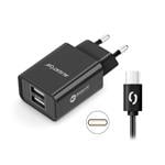 ALIGATOR síťová nabíječka USB-C 2xUSB výstup, 2,4A, smart IC, černá