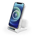Aligátor stojan s bezdrôtovým nabíjaním 15W a USB-C konektorom, 2v1, biely CHQ002