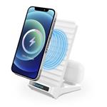 Aligátor stojan s bezdrôtovým nabíjaním 15W a USB-C konektorom, 2v1, biely CHQ002