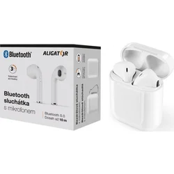 Aligator TWS01 - True Wireless bluetooth sluchátka, bílá