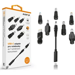 Aligator USB-C adaptér pro notebooky a ultrabooky se 7 výměnnými koncovkami