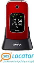 Aligator V650 Senior červeno-stříbrný + nabíjecí stojánek