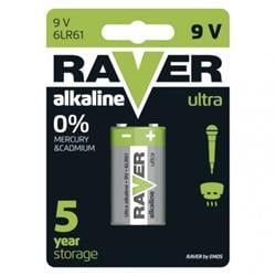 Alkalická baterie RAVER 9V (6LF22) 1Ks