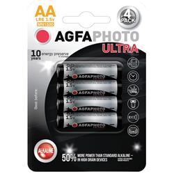 Alkalické batérie AgfaPhoto Ultra LR06/AA, 4ks