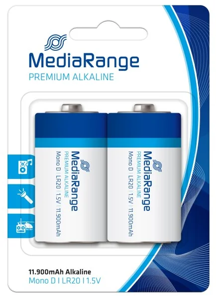 Alkalické batérie MediaRange Premium Mono D 1,5V blister 2ks/balenie