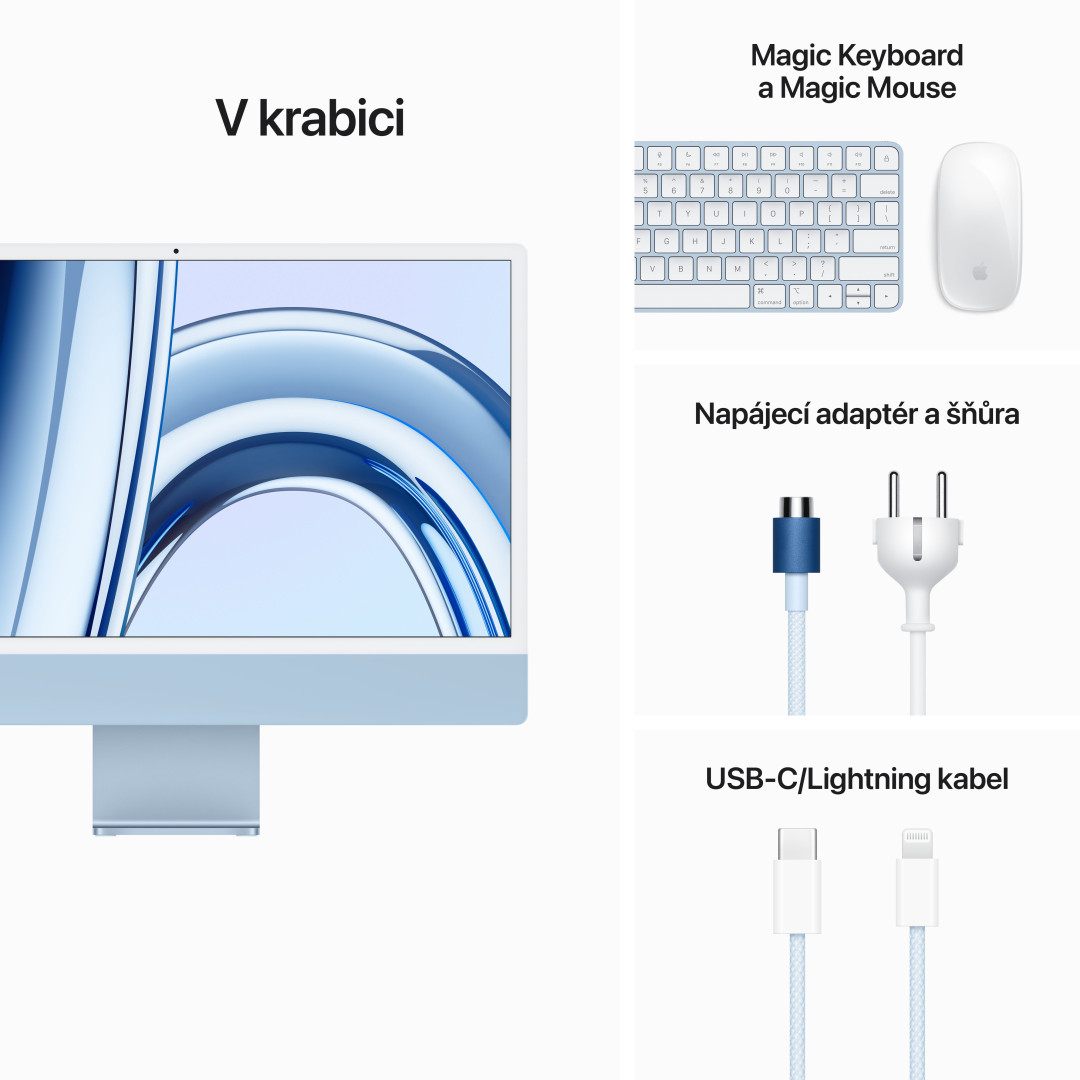 Apple iMac 24" M3 CZ Modrý (MQRC3CZ/A)