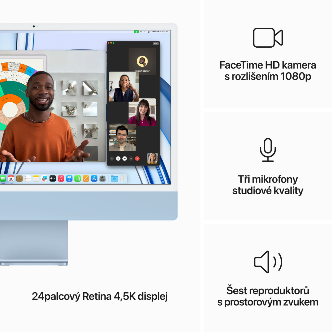 Apple iMac 24" M3 CZ Modrý (MQRR3CZ/A)