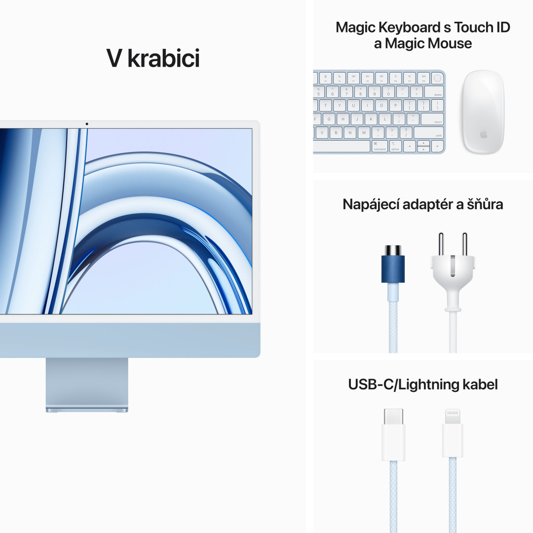 Apple iMac 24" M3 CZ Modrý (MQRR3CZ/A)