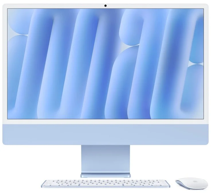 Apple iMac 24" M4 čip 10jadrový CPU/10jadrový GPU,16GB,256GB SSD,Modrý