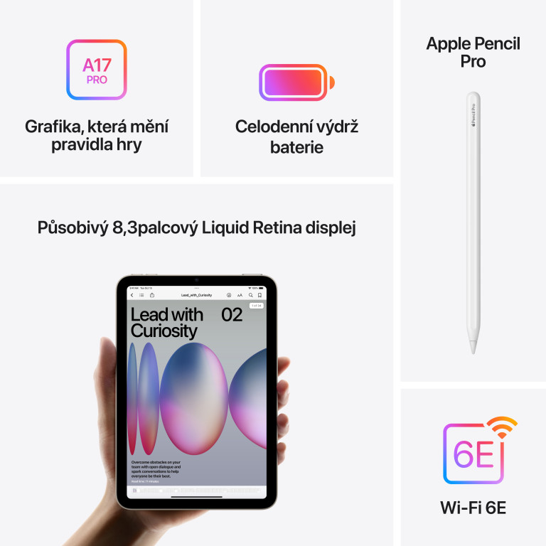 Apple iPad mini Wi-Fi 256 GB - Fialový (2024)