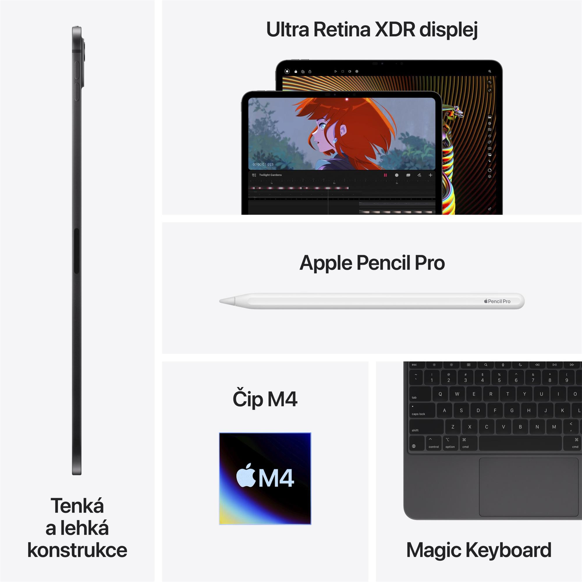 Apple iPad Pro M4 2024 11" Wi-Fi 1TB Space Black Nano-texture Glass (MWR63HC/A)