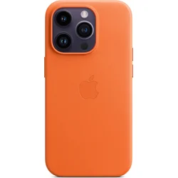 APPLE Kožený kryt na iPhone s MagSafe pre iPhone 14 Pro, oranžový
