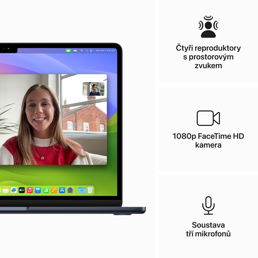 Apple MacBook Air 13'',M3 8-jadrový CPU/10-jadrový GPU,512 GB,8 GB,Polnoc (mrxw3cz/a)