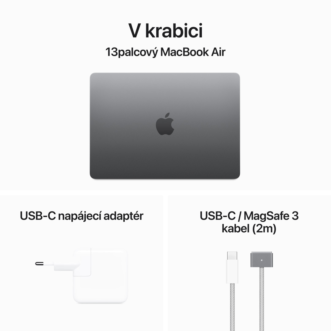 Apple MacBook Air 13'',M3 8-jadrový CPU/8-jadrový GPU,256 GB,8 GB,Vesmírne sivá (mrxn3cz/a)