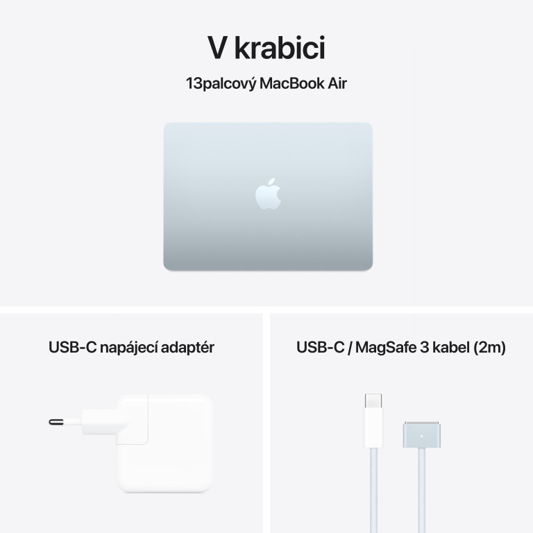 Apple MacBook Air 13, M4 16GB,256GB, blue, CZ znaky