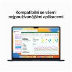 Apple MacBook Air 15",M2 8-jadrový CPU/10-jadrový GPU,8 GB,512 GB,Polnoc,CZ (MQKX3CZ/A)