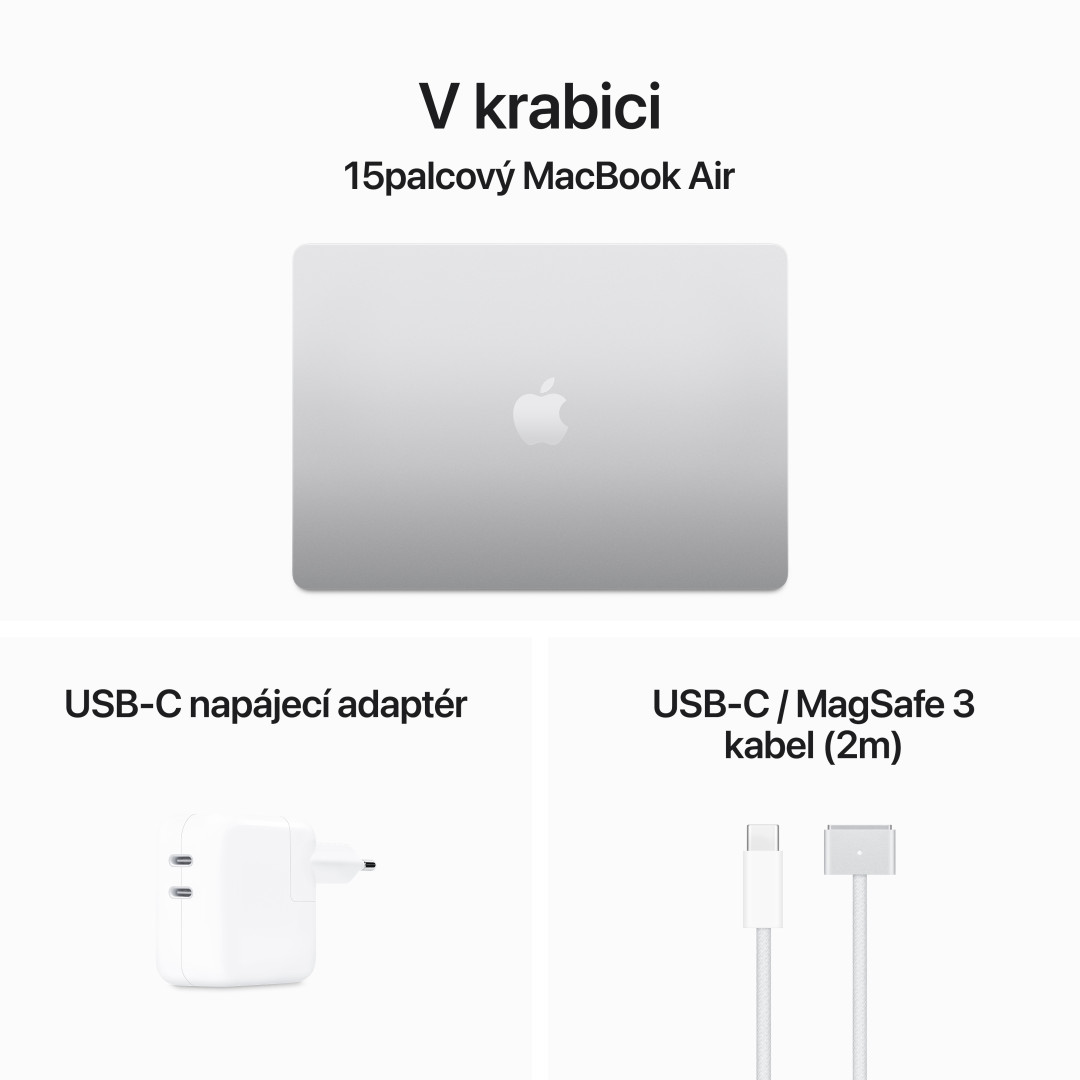 Apple MacBook Air 15'',M3 8-core CPU/10-core GPU,256GB,8GB,Silver (mryp3cz/a)