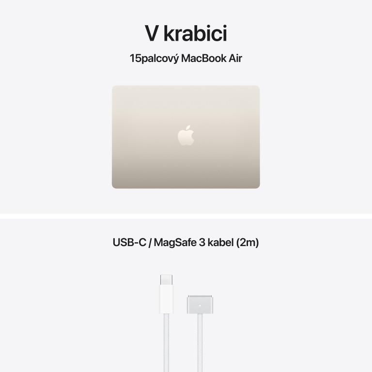 Apple MacBook Air 15" M5 16 GB, 512 GB SSD, hviezdne biely