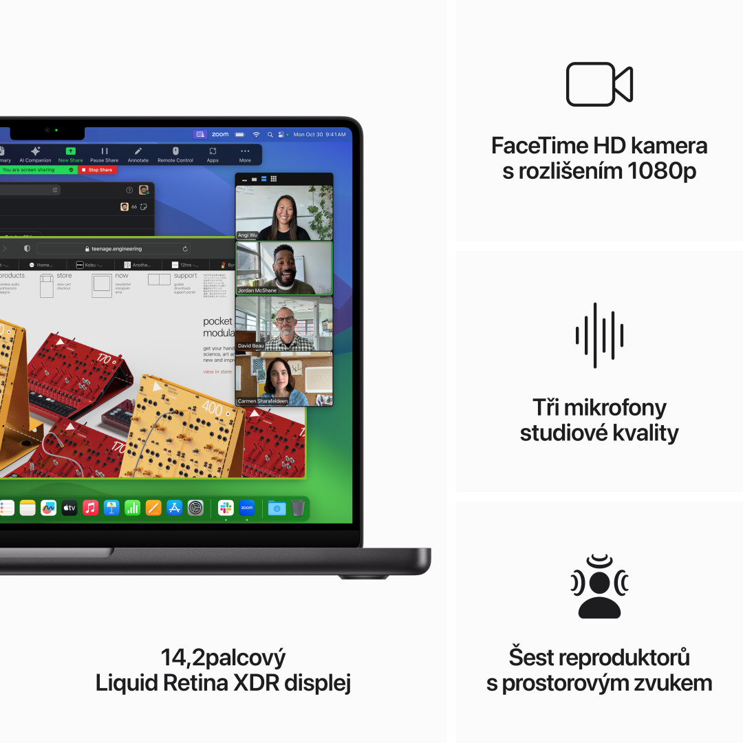 Apple MacBook Pro 14'' M3 Pro CZ 2023 Vesmírně černý (MRX43CZ/A)