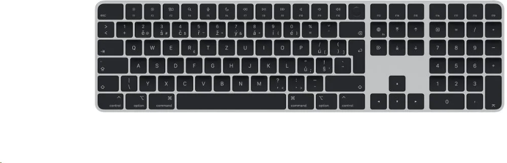 Apple Magic Keyboard s Touch ID a numerickou klávesnicou pre počítače Mac s čipom Apple - čeština - čierne klávesy