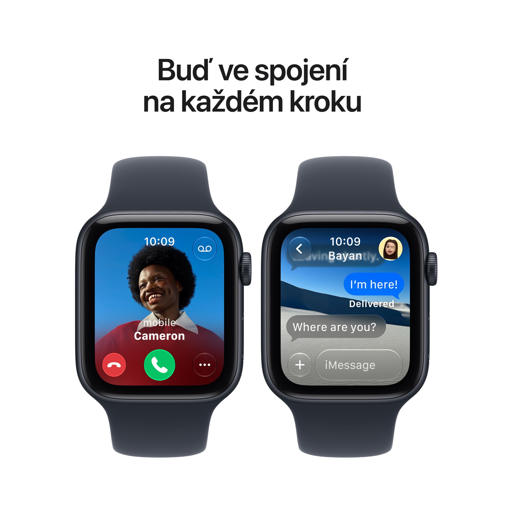 Apple Watch SE 3 GPS 40mm Midnight Aluminium Case with Navy Blue Sport Band - M/L