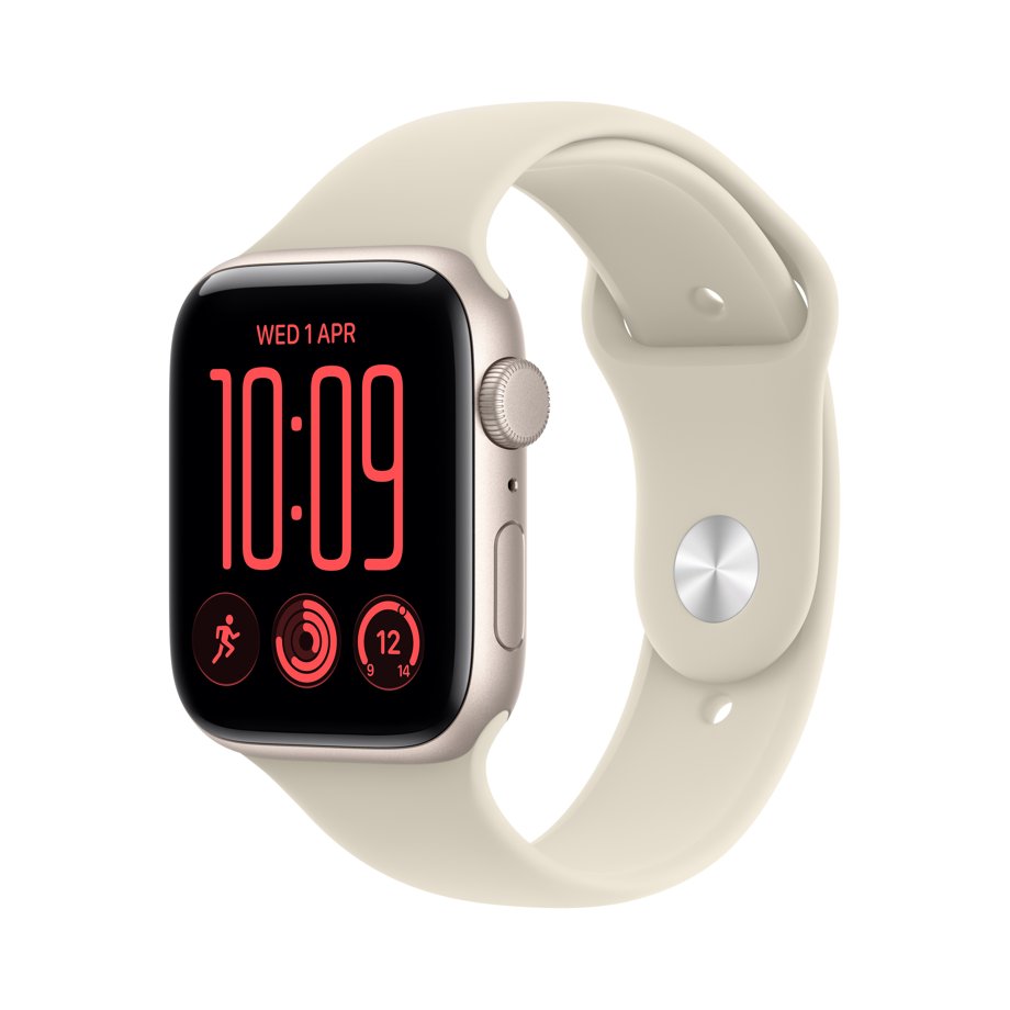 Apple Watch SE 3 GPS 40mm Starlight Aluminium Case with Sand Sport Band - M/L