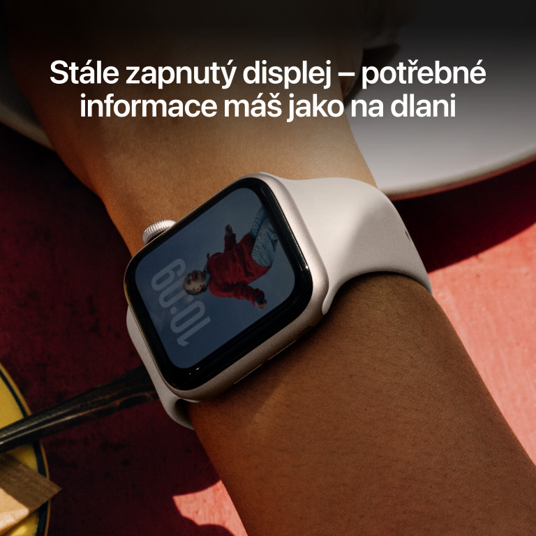 Apple Watch SE 3 GPS 44mm hliníkové puzdro Starlight Sport Band - S/M