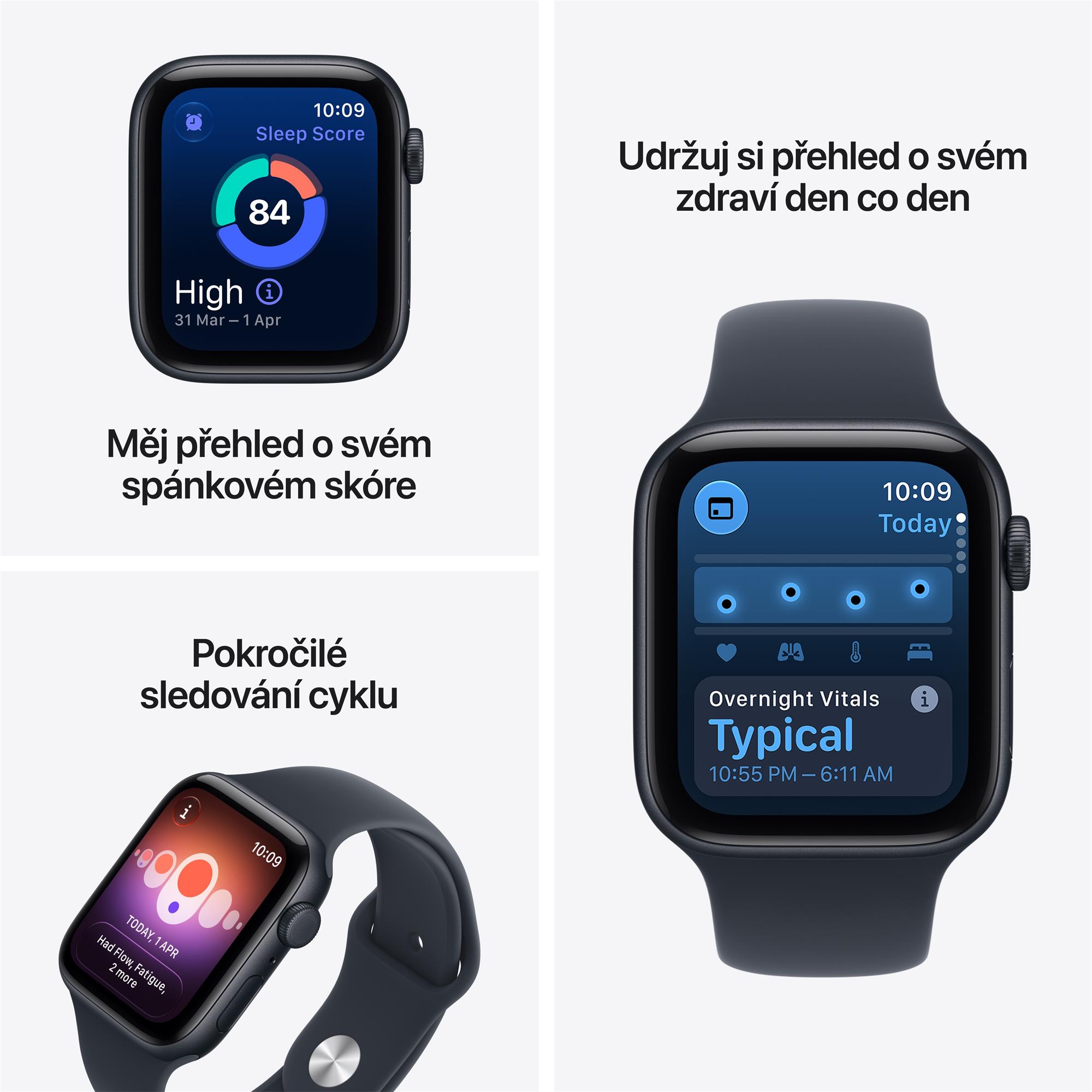 Apple Watch SE 3 GPS 44mm Starlight Aluminium Case with Sand Sport Band - S/M