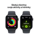 Apple Watch SE 3 GPS + Cellular 40 mm polnočné hliníkové puzdro s polnočným športovým remienkom - S/M
