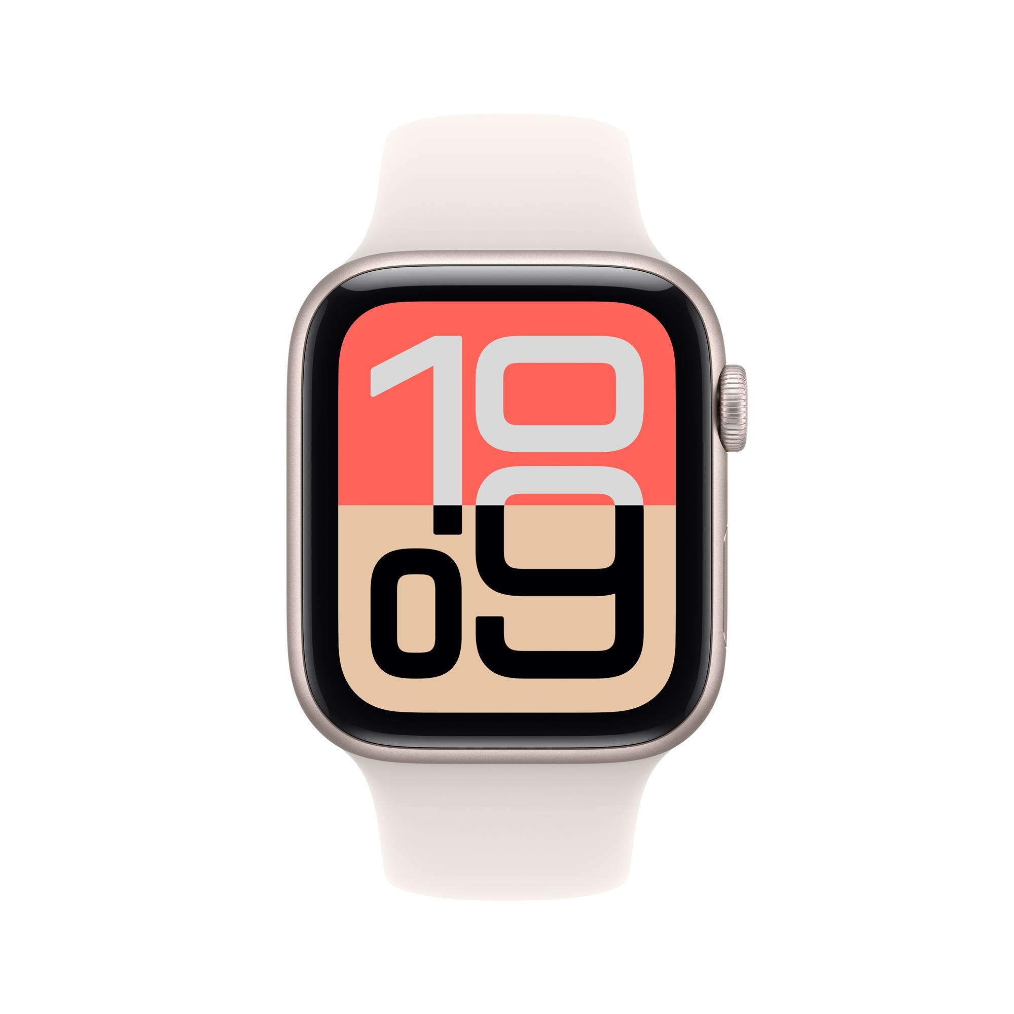 Apple Watch SE 3 GPS + Cellular 44mm Starlight Aluminium Case with Sand Sport Band - M/L