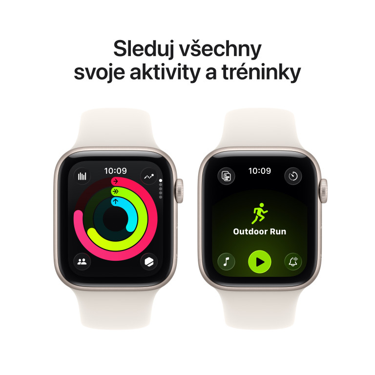 Apple Watch SE 3 GPS + Cellular 44mm Starlight Aluminium Case with Starlight Sport Band - S/M