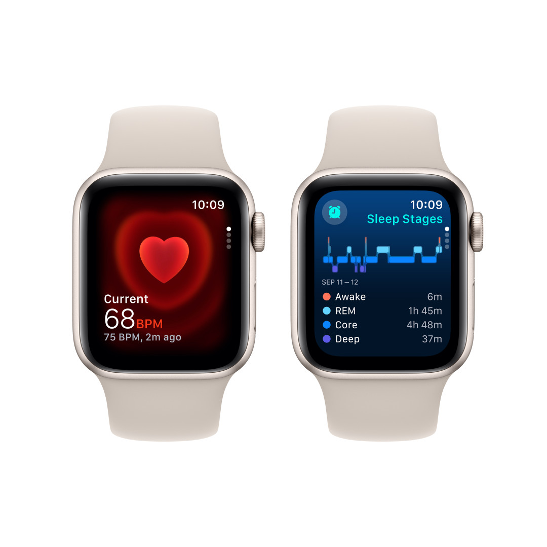 Apple Watch SE 40 mm Star White Aluminium s bielym športovým remienkom - S/M
