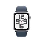 Apple Watch SE 40 mm strieborné hliníkové so športovým remienkom v búrkovo modrej farbe - M/L