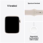 Apple Watch SE 44 mm Star White Aluminium s hviezdičkovým bielym športovým remienkom - M/L
