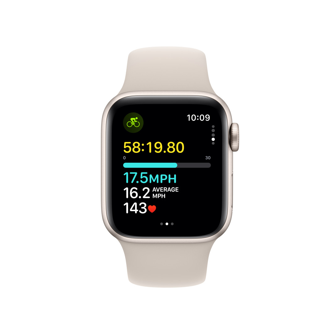 Apple Watch SE Cellular 40mm Hvězdně bílý hliník s hvězdně bílým sportovním řemínkem - S/M