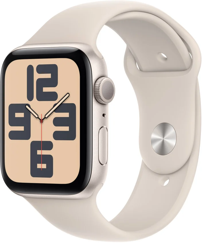 Apple Watch SE Cellular 44mm Hvězdně bílý hliník s hvězdně bílým sportovním řemínkem - S/M