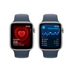 Apple Watch SE Cellular 44mm Stříbrný hliník s bouřkově modrým sportovním řemínkem - M/L